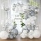 White Silver Balloon Garland Arch Kit,145pcs Grey Silver White Clear Balloons for Engagement Wedding Birthday 2024 Graduation Baby Shower Anniversary Party Decorations